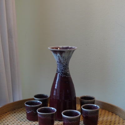 Oxblood Sake Set
